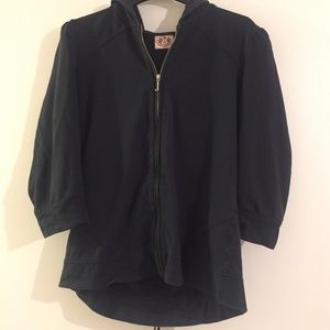 JUICY COUTURE black ruffle zip up hoodie